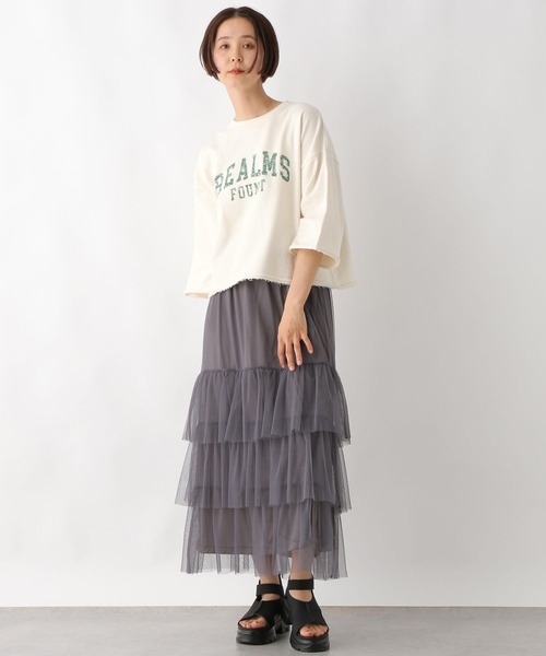 LEPSIM（レプシィム）の「ロゴ裏毛5分袖プルオーバー　323395（Tシャツ/カットソー・レディース・ネイビー/キナリ/グレー・FREE）」の21枚目の写真