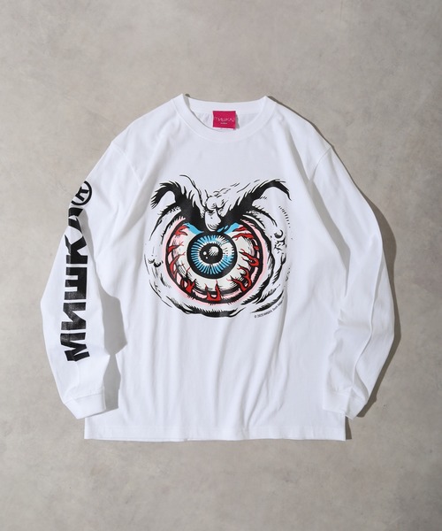 MISHKA(ミシカ)の「MISHKA LONG SLEEVE TEE SHIRT ミシカ 長袖 ロングスリーブTシャツ(Tシャツ/カットソー・メンズ・ブラック系/ホワイト/ホワイト系/ブラック・XL/M/L)」の2枚目の写真