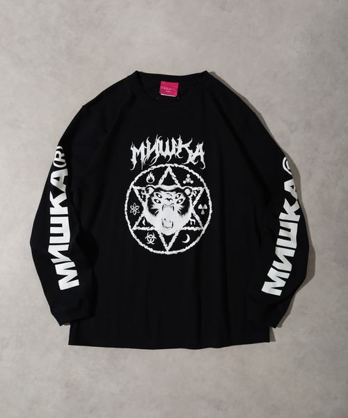 MISHKA(ミシカ)の「MISHKA LONG SLEEVE TEE SHIRT ミシカ 長袖 ロングスリーブTシャツ(Tシャツ/カットソー・メンズ・ブラック系/ホワイト/ホワイト系/ブラック・XL/M/L)」の3枚目の写真