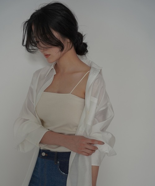 KINO THE KEI（キノザケイ）の「ストラップ カップ付き キャミソール KINO THE KEI（キャミソール・レディース・アイボリー/ブラック・フリー）」の5枚目の写真