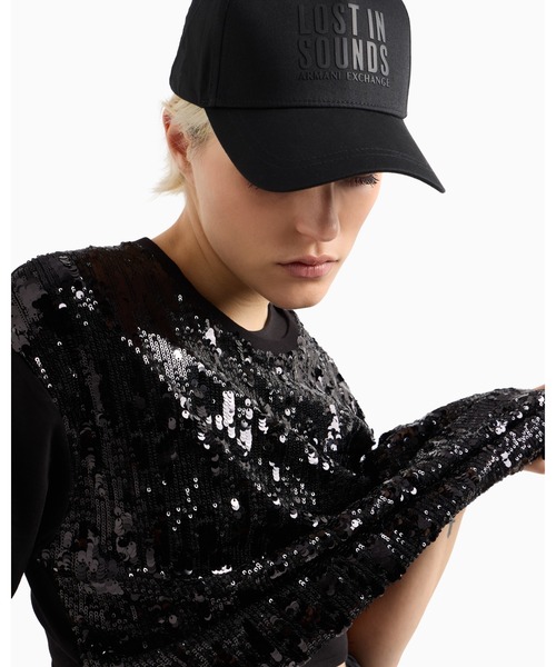 tシャツ 「A|X アルマーニ エクスチェンジ」LIS スパンコール 半袖クルーネックトップス レディース ARMANI EXCHANGE tシャツ 「A|X アルマーニ エクスチェンジ」LIS