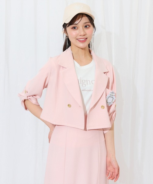 新品☆ショートジャケット SI-HIRAI スーヒライ ウール スパーキーカルゼ/ヘリンボーン