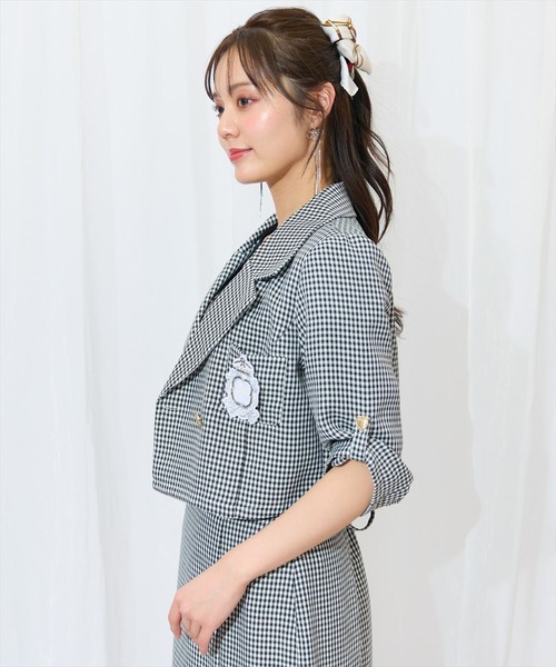 WILLSELECTION(ウィルセレクション)の「エンブレム付きショートジャケット(テーラードジャケット・レディース・ピンク/ベージュ/ネイビー/ブラック系その他・FREE)」の16枚目の写真
