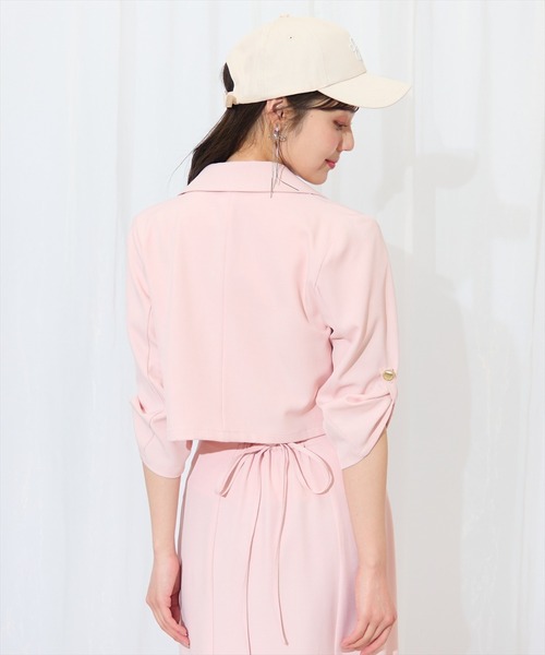 WILLSELECTION(ウィルセレクション)の「エンブレム付きショートジャケット(テーラードジャケット・レディース・ピンク/ベージュ/ネイビー/ブラック系その他・FREE)」の5枚目の写真