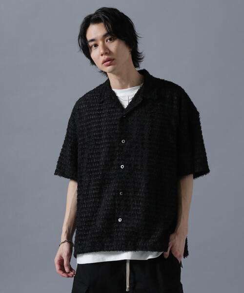 DANKE SCHON（ダンケシェーン）の「DankeSchon/ダンケシェーン/SHEER SHAGGY JQ S/S SHIRTS（シャツ/ブラウス・レディース・ブラック/グレー・F）」の2枚目の写真