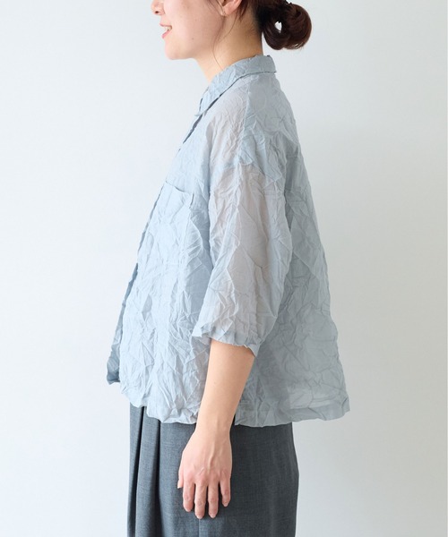 120/2コットンナイロン キャッチワッシャーショートシャツ