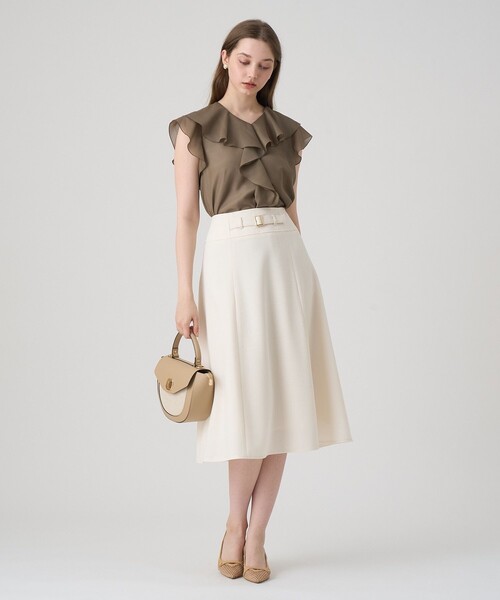 ANAYI（アナイ）の「ライトスラブバックルスカート（スカート・レディース・ピンク/ホワイト/ブラック/グリーン・38/36/34）」の12枚目の写真