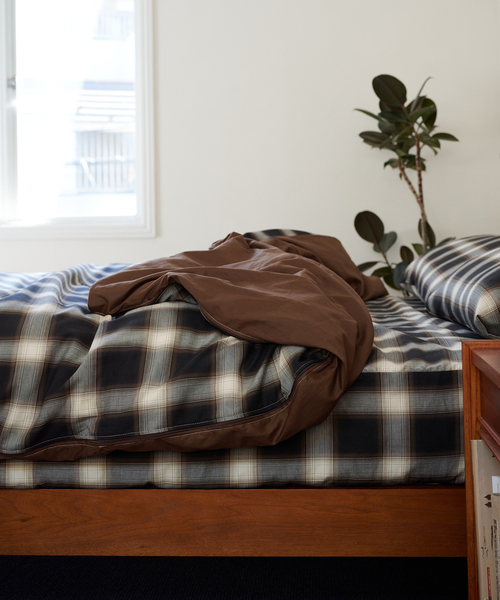 OMBRE CHECK DUVET COVER Q 掛け布団カバー クィーン（インテリア雑貨