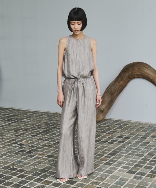 AIC.(エーアイシー)の「ビンテージサテンアメスリタンク/セットアップ可能(タンクトップ・レディース・グレイッシュベージュ/ネイビー・FREE)」の14枚目の写真