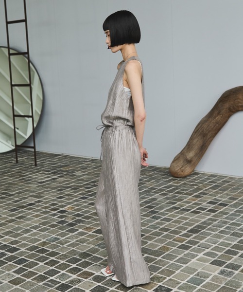 AIC.(エーアイシー)の「ビンテージサテンアメスリタンク/セットアップ可能(タンクトップ・レディース・グレイッシュベージュ/ネイビー・FREE)」の19枚目の写真