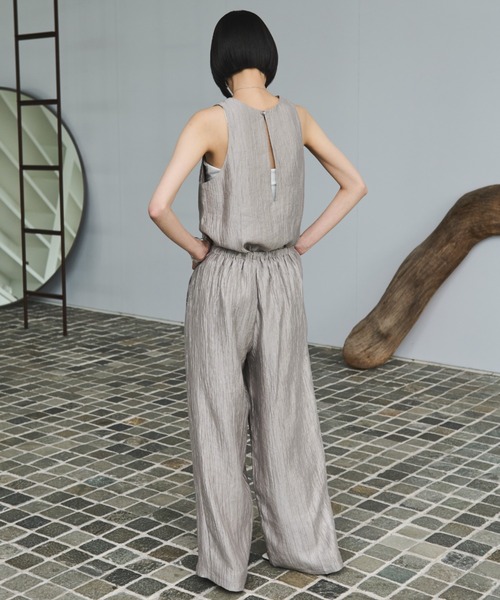 AIC.(エーアイシー)の「ビンテージサテンアメスリタンク/セットアップ可能(タンクトップ・レディース・グレイッシュベージュ/ネイビー・FREE)」の20枚目の写真