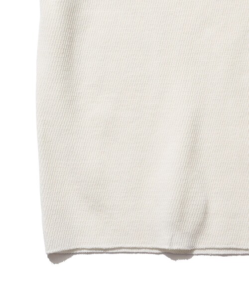 Healthknit（ヘルスニット）の「【別注】Healthknit / Honeycomb Thermal Henry Neck T-shirt（Tシャツ/カットソー・メンズ・オフホワイト/ブラック・XL/L/M/S）」の6枚目の写真