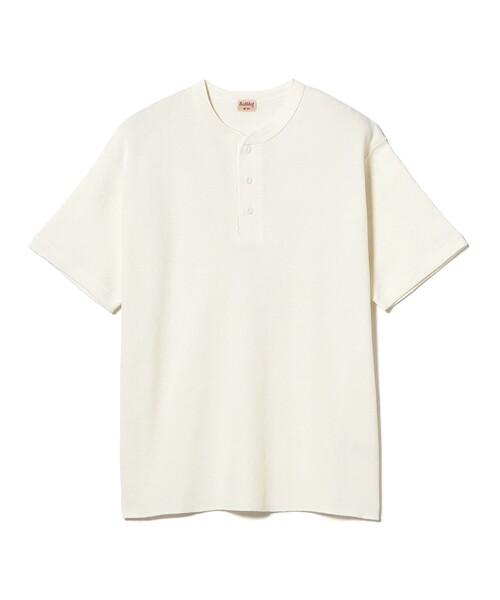 Healthknit（ヘルスニット）の「【別注】Healthknit / Honeycomb Thermal Henry Neck T-shirt（Tシャツ/カットソー・メンズ・オフホワイト/ブラック・XL/L/M/S）」の12枚目の写真