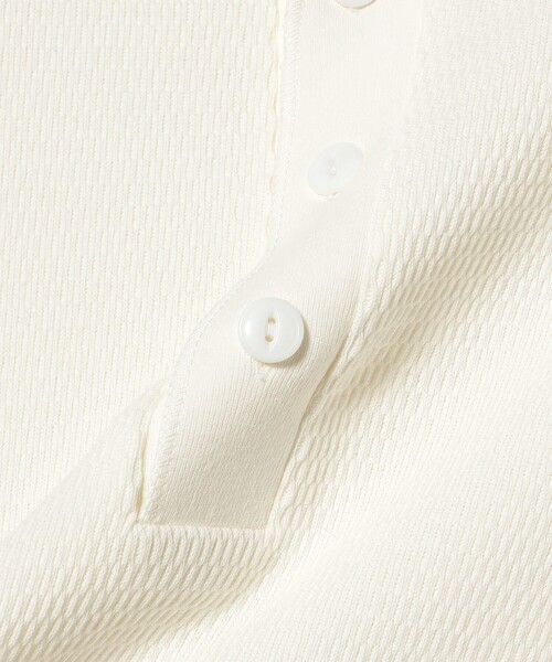 Healthknit（ヘルスニット）の「【別注】Healthknit / Honeycomb Thermal Henry Neck T-shirt（Tシャツ/カットソー・メンズ・オフホワイト/ブラック・XL/L/M/S）」の14枚目の写真