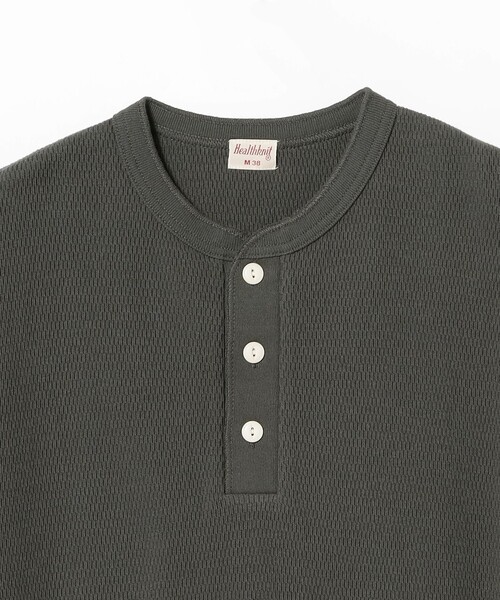 Healthknit（ヘルスニット）の「【別注】Healthknit / Honeycomb Thermal Henry Neck T-shirt（Tシャツ/カットソー・メンズ・オフホワイト/ブラック・XL/L/M/S）」の16枚目の写真