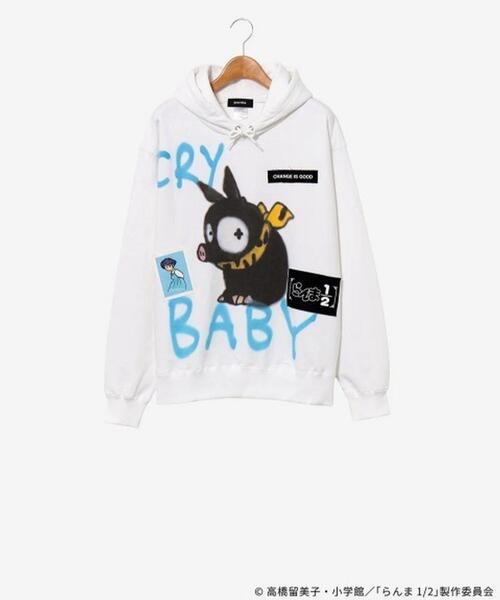 ROYAL FLASH(ロイヤルフラッシュ)の「【guernika×らんま1/2】らんま1/2 Paint Hoodie / Pちゃん(パーカー・メンズ・ホワイト・2XL/XL)」の1枚目の写真