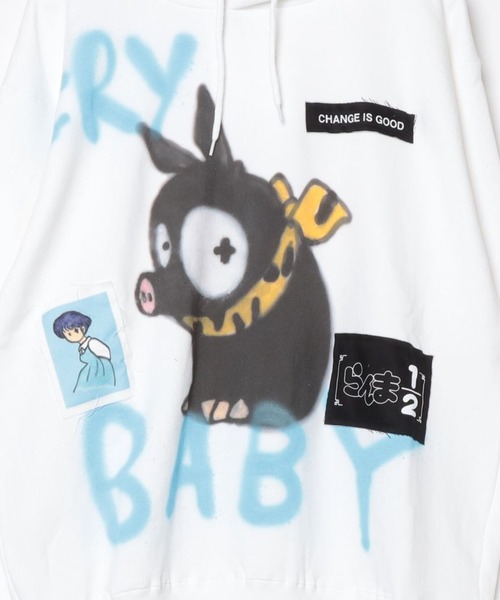 guernika×らんま1/2】らんま1/2 Paint Hoodie / Pちゃん（パーカー