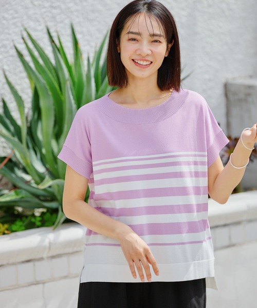 FOUND GOOD（ファウンドグッド）の「COOLニット/ボートPO（ニット/セーター・レディース・ブルー系/ネイビー/グレー系/パープル系/ブラウン系/ブラック・S/M/L）」の9枚目の写真