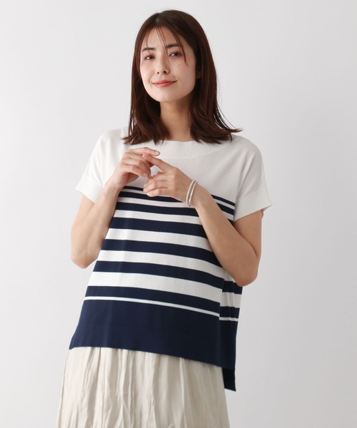 FOUND GOOD（ファウンドグッド）の「COOLニット/ボートPO（ニット/セーター・レディース・ブルー系/ネイビー/グレー系/パープル系/ブラウン系/ブラック・S/M/L）」の15枚目の写真