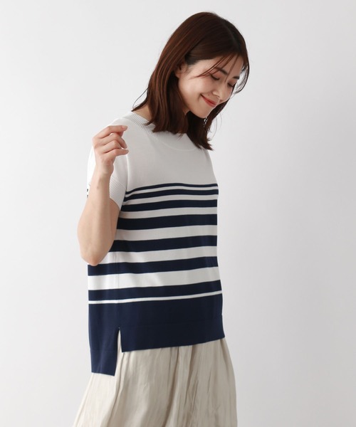 FOUND GOOD（ファウンドグッド）の「COOLニット/ボートPO（ニット/セーター・レディース・ブルー系/ネイビー/グレー系/パープル系/ブラウン系/ブラック・S/M/L）」の17枚目の写真