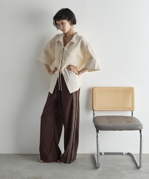 セール】インサイドアウトシームラインサテントラックパンツ（その他