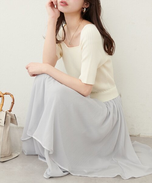 セール】ランダムヘムニットドッキングワンピース（ワンピース