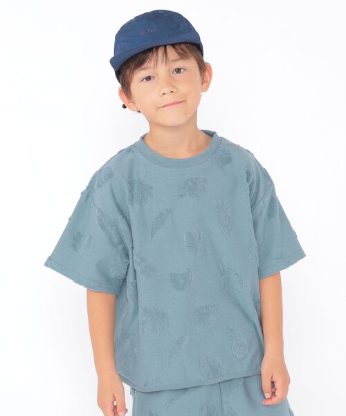 SHIPS(シップス)の「SHIPS KIDS:100~130cm / パイル ジャカード TEE(Tシャツ/カットソー・キッズ・ブルー系/オフホワイト・100/110/120/130)」の2枚目の写真