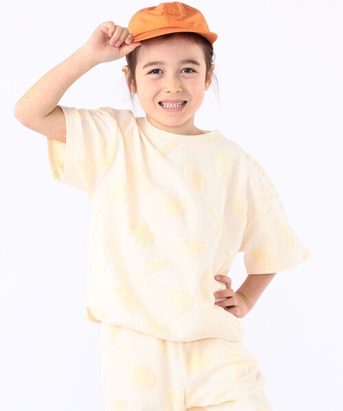 SHIPS(シップス)の「SHIPS KIDS:100~130cm / パイル ジャカード TEE(Tシャツ/カットソー・キッズ・ブルー系/オフホワイト・100/110/120/130)」の1枚目の写真