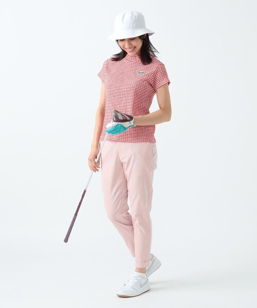 ビームスゴルフ 半袖スエット モックネック PURPLE LABEL / ギンガム フルーゼ 半袖 モックネック シャツ