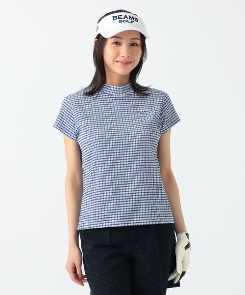 ビームスゴルフ　半袖　モックネック　グレー　L BEAMS GOLF（ビームス ゴルフ）〈MEN〉 PURPLE LABEL