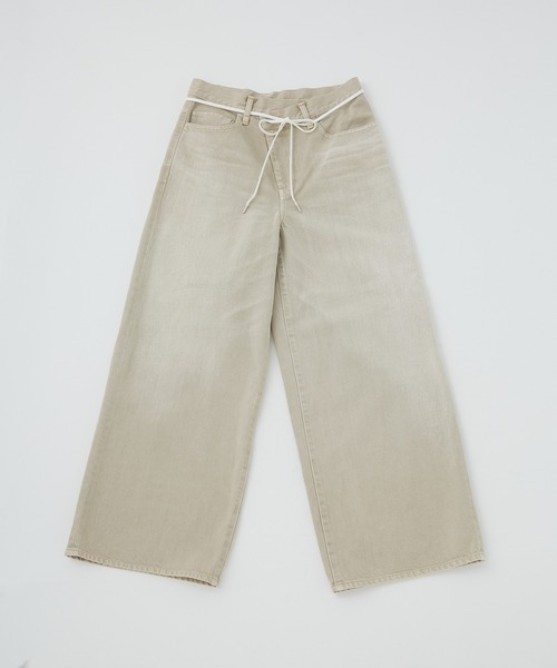 M TO R（ムウトアール）の「WRAP BAGGY DENIM（デニムパンツ・レディース・キナリ/ブルー・38/40/42）」の3枚目の写真