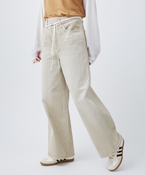 M TO R（ムウトアール）の「WRAP BAGGY DENIM（デニムパンツ・レディース・キナリ/ブルー・38/40/42）」の18枚目の写真