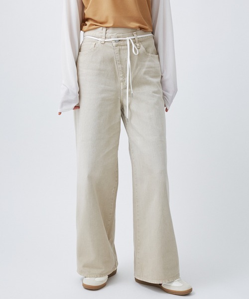 M TO R（ムウトアール）の「WRAP BAGGY DENIM（デニムパンツ・レディース・キナリ/ブルー・38/40/42）」の16枚目の写真