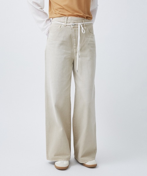 M TO R（ムウトアール）の「WRAP BAGGY DENIM（デニムパンツ・レディース・キナリ/ブルー・38/40/42）」の15枚目の写真