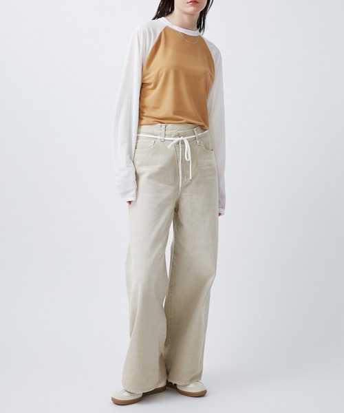 M TO R（ムウトアール）の「WRAP BAGGY DENIM（デニムパンツ・レディース・キナリ/ブルー・38/40/42）」の12枚目の写真