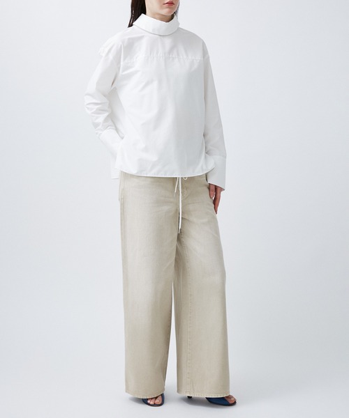 M TO R（ムウトアール）の「WRAP BAGGY DENIM（デニムパンツ・レディース・キナリ/ブルー・38/40/42）」の5枚目の写真