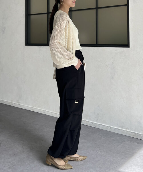 Chez toi（シェトワ）の「裾ドロストパンツ（その他パンツ・レディース・ブラック/グレイッシュベージュ・FREE）」の9枚目の写真