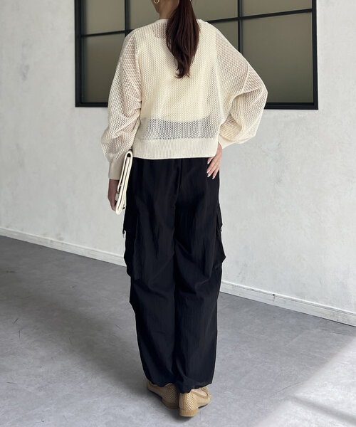Chez toi（シェトワ）の「裾ドロストパンツ（その他パンツ・レディース・ブラック/グレイッシュベージュ・FREE）」の10枚目の写真