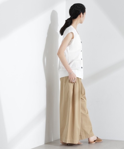 NANO universe（ナノユニバース）の「コットンタックワイドパンツ（その他パンツ・レディース・ピンク/ベージュ・S/M）」の6枚目の写真