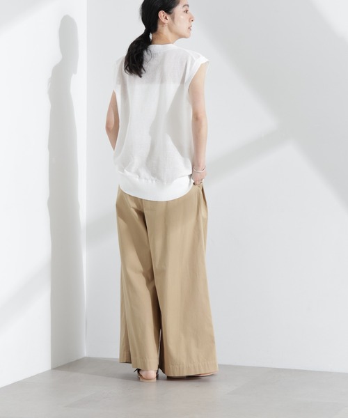 NANO universe（ナノユニバース）の「コットンタックワイドパンツ（その他パンツ・レディース・ピンク/ベージュ・S/M）」の7枚目の写真