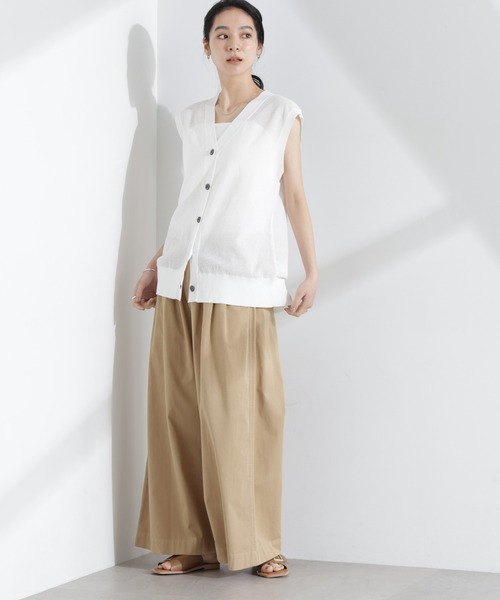 NANO universe（ナノユニバース）の「コットンタックワイドパンツ（その他パンツ・レディース・ピンク/ベージュ・S/M）」の9枚目の写真