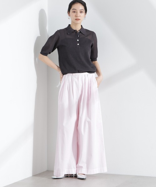 NANO universe（ナノユニバース）の「コットンタックワイドパンツ（その他パンツ・レディース・ピンク/ベージュ・S/M）」の10枚目の写真