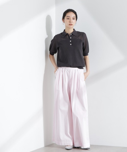 NANO universe（ナノユニバース）の「コットンタックワイドパンツ（その他パンツ・レディース・ピンク/ベージュ・S/M）」の11枚目の写真