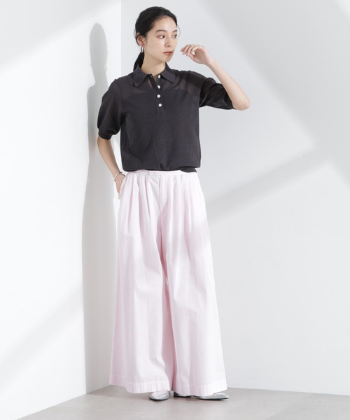 NANO universe（ナノユニバース）の「コットンタックワイドパンツ（その他パンツ・レディース・ピンク/ベージュ・S/M）」の12枚目の写真