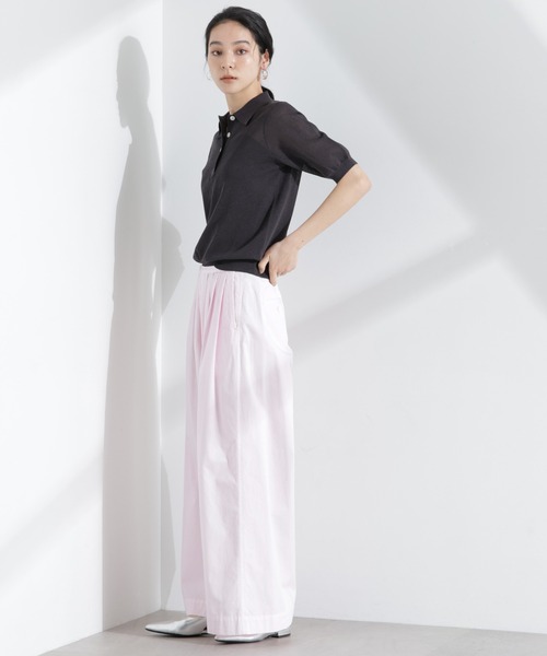 NANO universe（ナノユニバース）の「コットンタックワイドパンツ（その他パンツ・レディース・ピンク/ベージュ・S/M）」の14枚目の写真