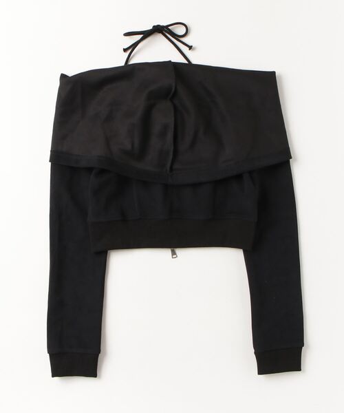 tシャツ 「.KOM/ドットケーオーエム」ホルターネックオフショルダークロップ ZIPUP「Y」「CN」 レディース メンズ KOM/ドットケーオーエム』ホルターネックオフショルダークロップ