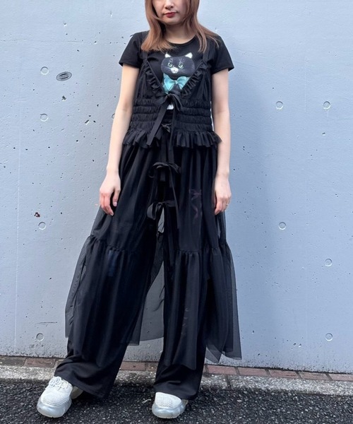 Candy Stripper（キャンディストリッパー）の「TULLE LINGERIE ドレス（ワンピース・レディース・ブラック/ブルー/グレー/アイボリー・FREE）」の2枚目の写真