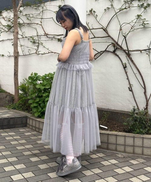 Candy Stripper（キャンディストリッパー）の「TULLE LINGERIE ドレス（ワンピース・レディース・ブラック/ブルー/グレー/アイボリー・FREE）」の9枚目の写真