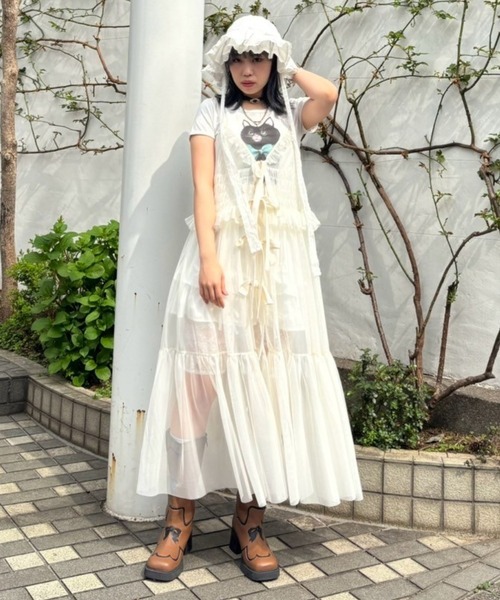 Candy Stripper（キャンディストリッパー）の「TULLE LINGERIE ドレス（ワンピース・レディース・ブラック/ブルー/グレー/アイボリー・FREE）」の11枚目の写真