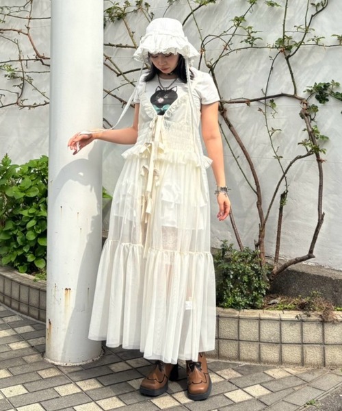 Candy Stripper（キャンディストリッパー）の「TULLE LINGERIE ドレス（ワンピース・レディース・ブラック/ブルー/グレー/アイボリー・FREE）」の12枚目の写真